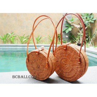 rattan handbag circle star style sets of 2